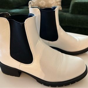 Nasty Gal white chelsea boots